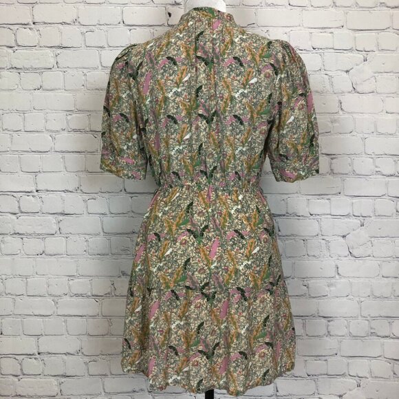 ba&sh Jasmine Botanical Print Shirt Dress Size XS Cotton Blend - Picture 3 of 8